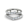 14K White Gold Diamond Womens Wedding Band Enhancer
