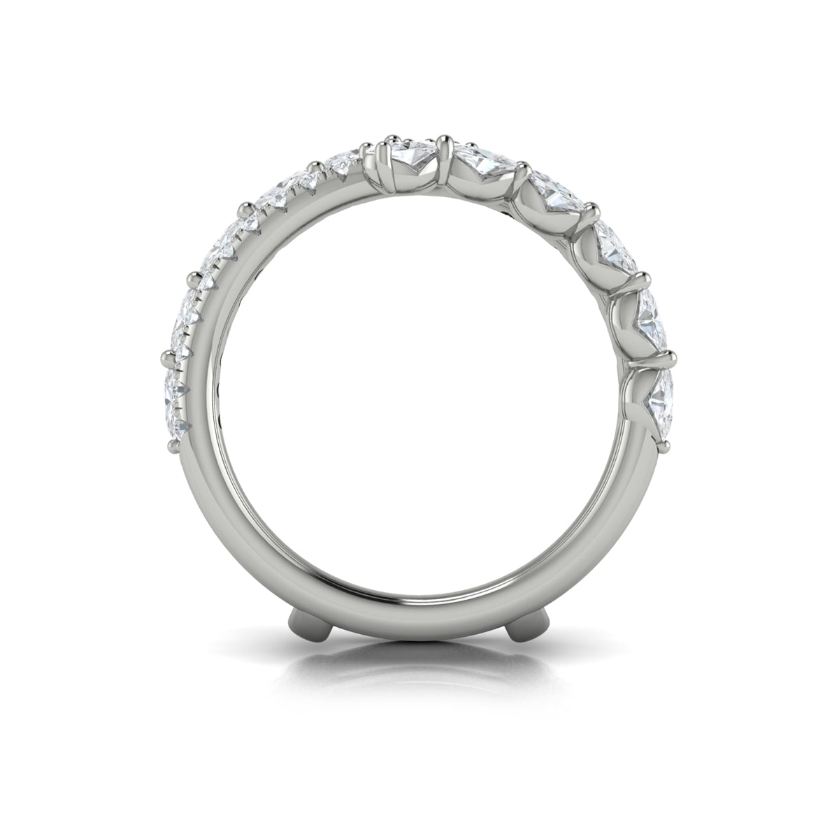 14K White Gold Diamond Womens Wedding Band Enhancer