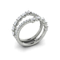 14K White Gold Diamond Womens Wedding Band Enhancer