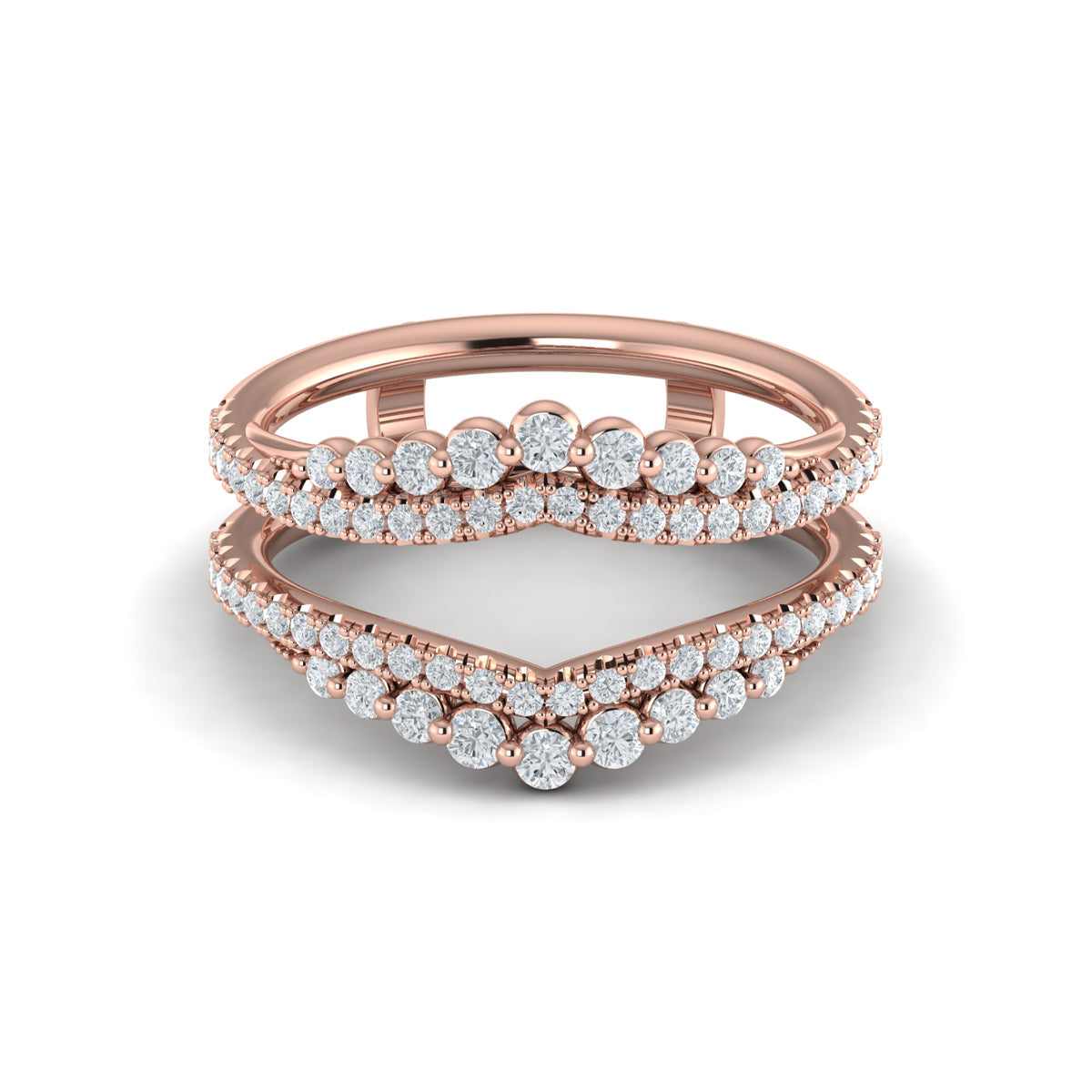 14kt Rose Gold Diamond Wedding Band Enhancer