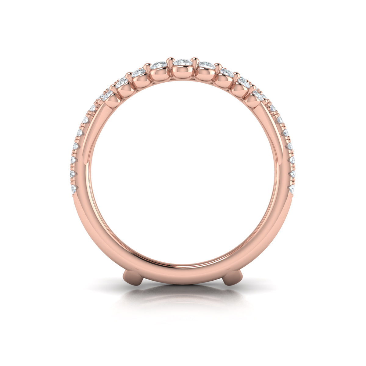 14kt Rose Gold Diamond Wedding Band Enhancer