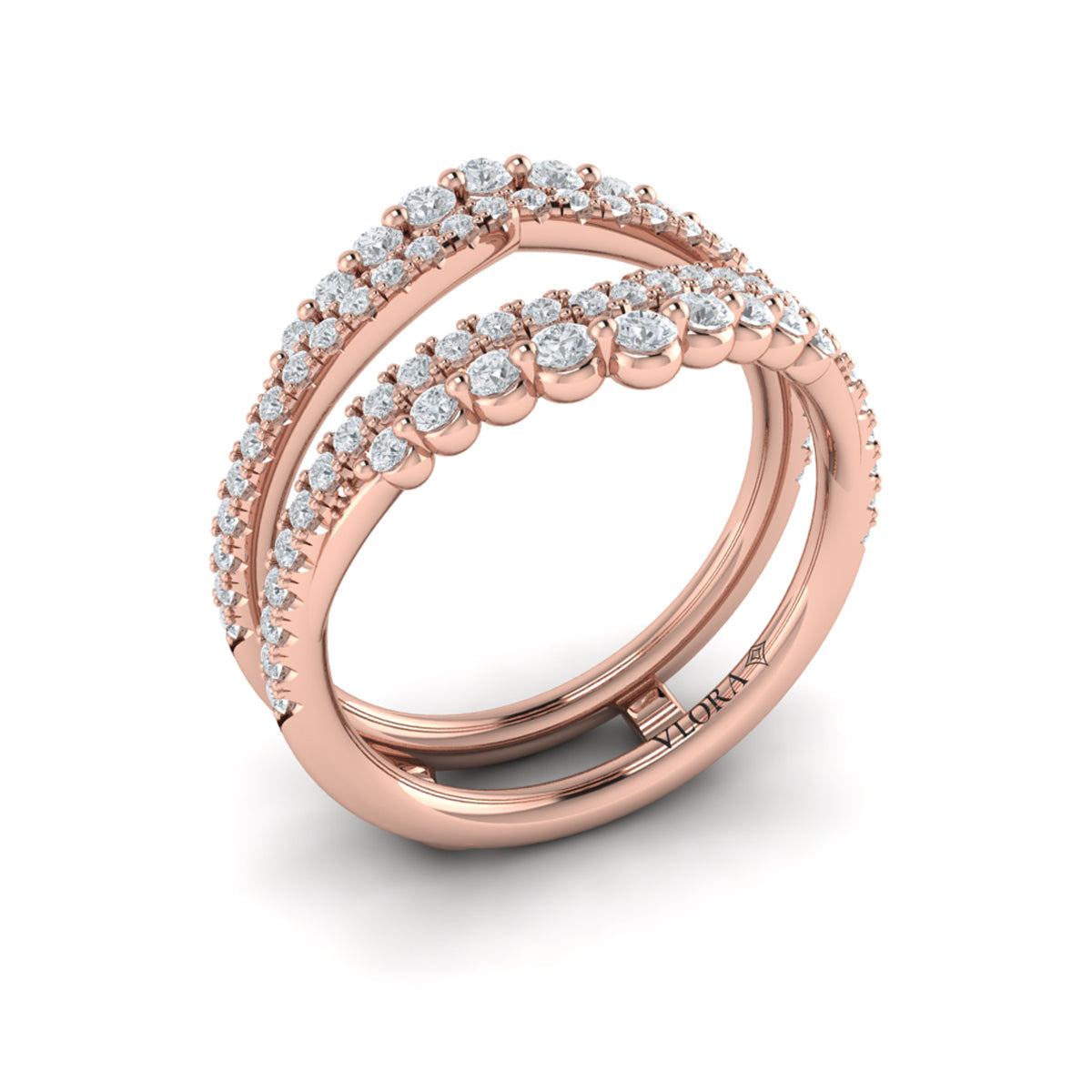 14kt Rose Gold Diamond Wedding Band Enhancer