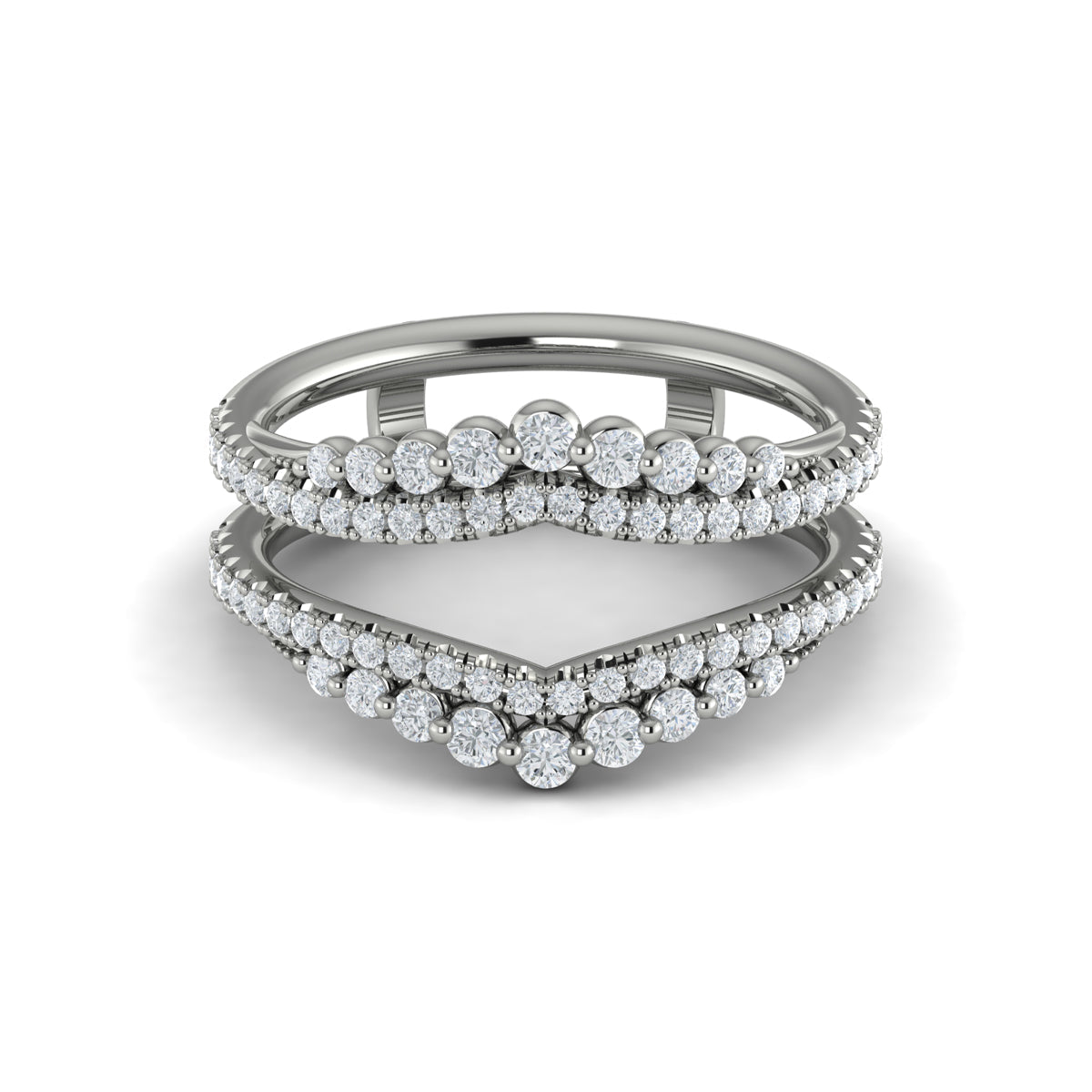 14K White Gold 0.78 Carat Diamond Wedding Band Enhancer