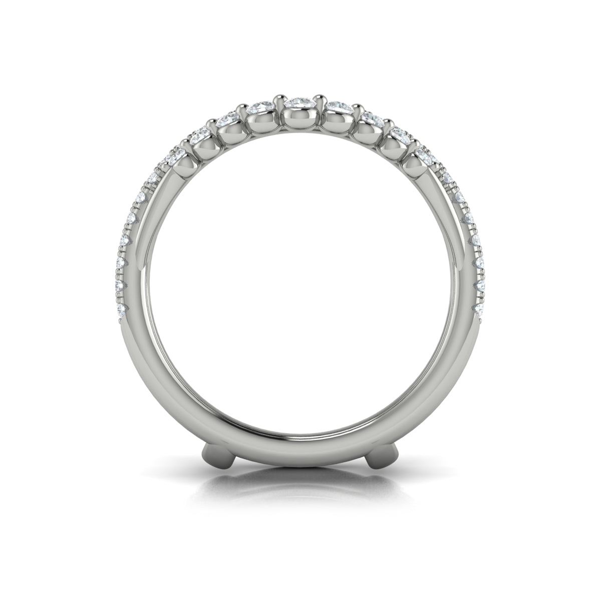 14K White Gold 0.78 Carat Diamond Wedding Band Enhancer