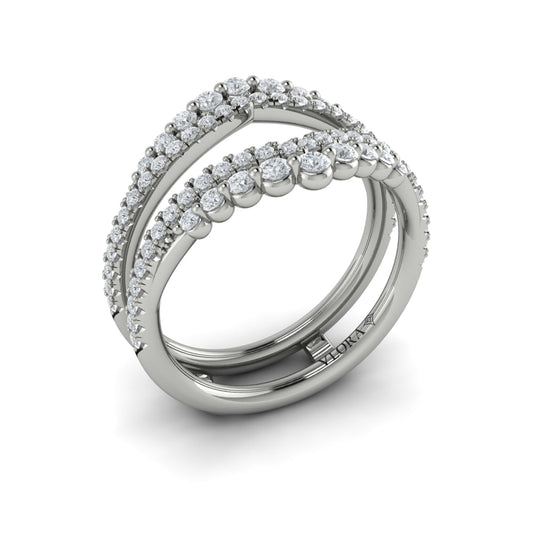 14K White Gold 0.78 Carat Diamond Wedding Band Enhancer