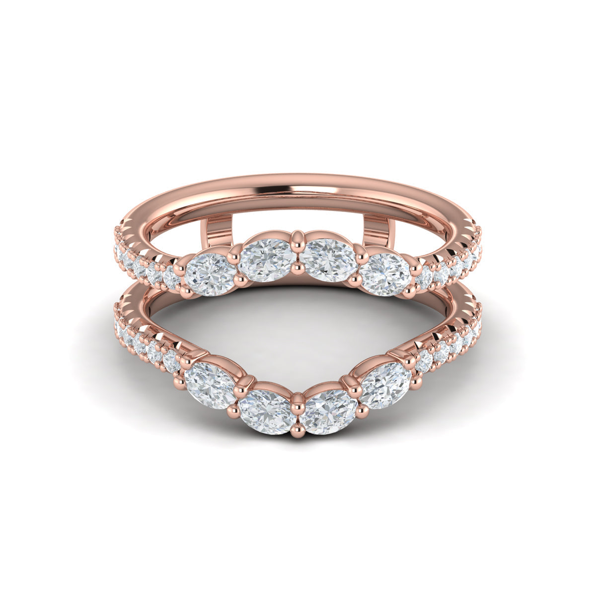14kt Rose Gold Diamond Womens Wedding Band Enhancer