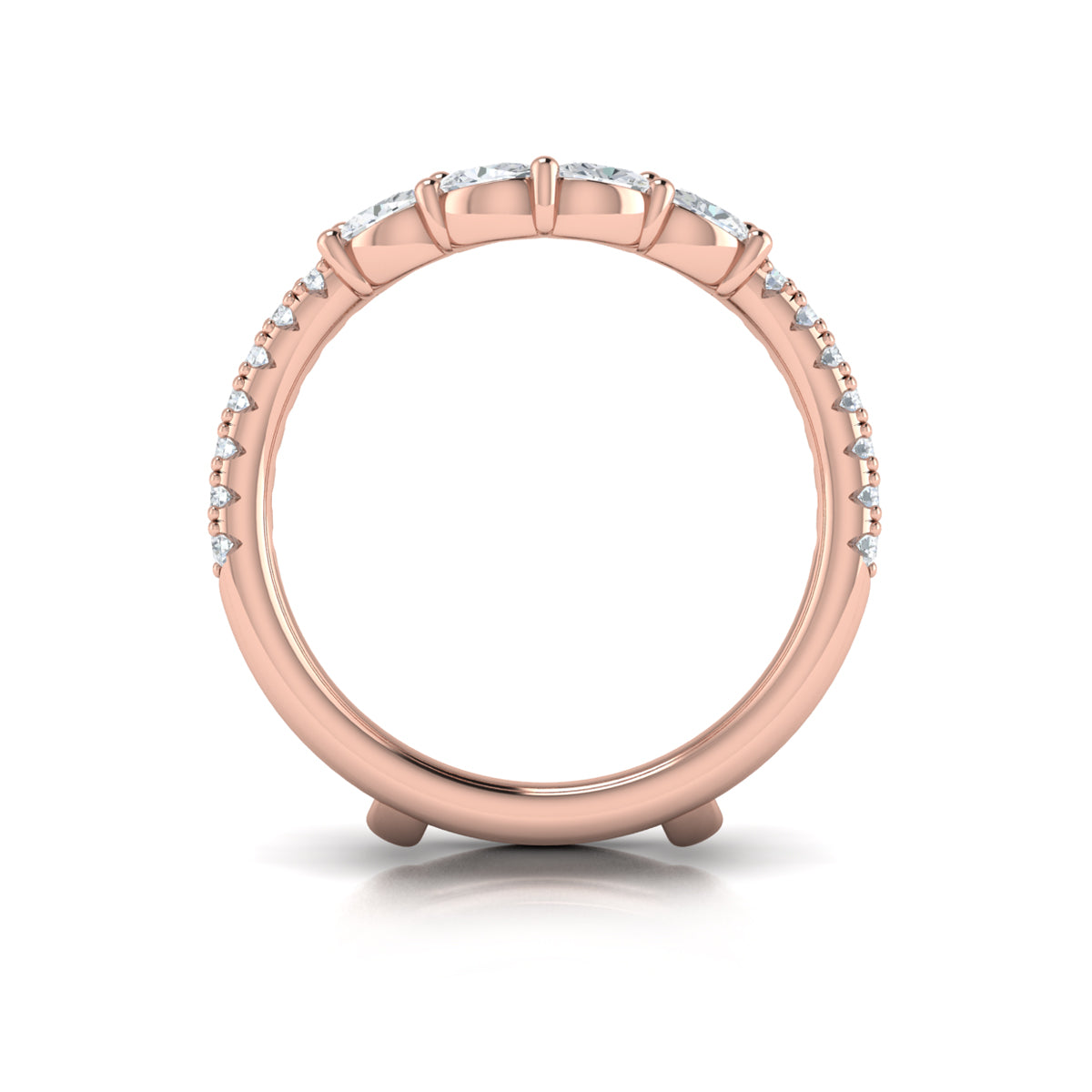 14kt Rose Gold Diamond Womens Wedding Band Enhancer
