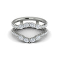 14K White Gold Diamond Womens Wedding Band Enhancer
