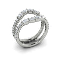 14K White Gold Diamond Womens Wedding Band Enhancer