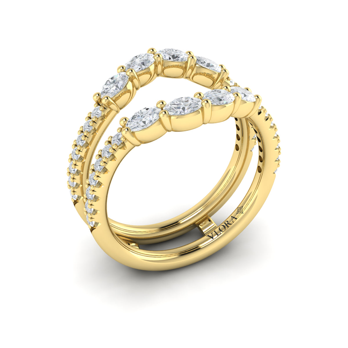 14kt Yellow Gold Diamond Wedding Band Enhancer
