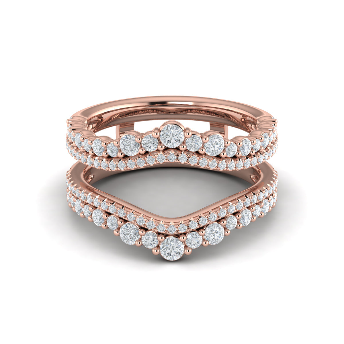 14kt Rose Gold Diamond Womens Wedding Band Enhancer