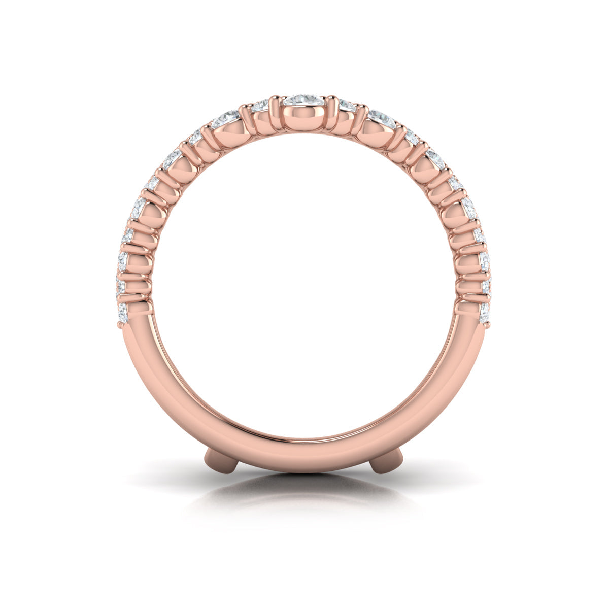 14kt Rose Gold Diamond Womens Wedding Band Enhancer