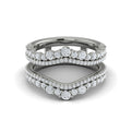 14K White Gold Diamond Womens Wedding Band Enhancer