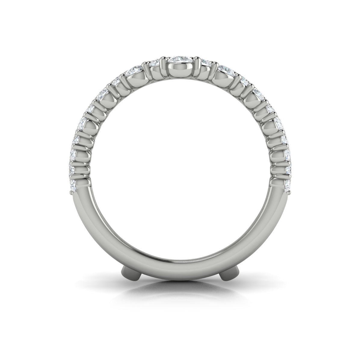 14K White Gold Diamond Womens Wedding Band Enhancer