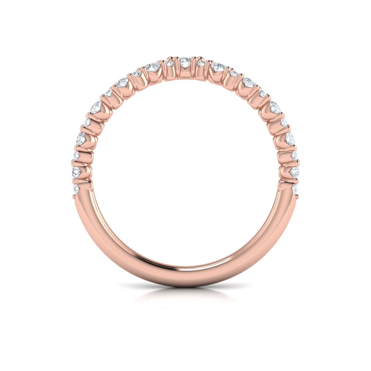 14kt Rose Gold Diamond Contour Wedding Band