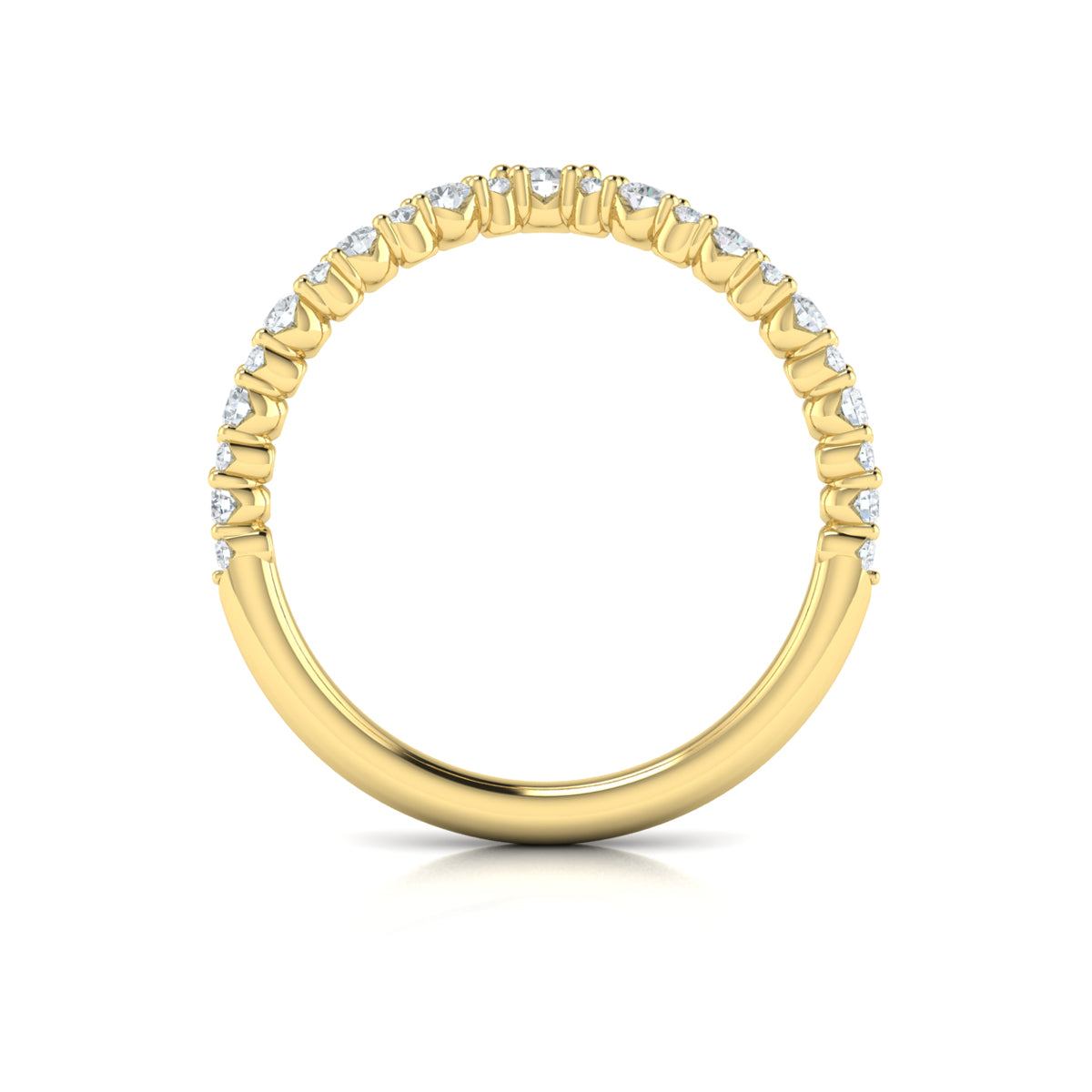 14kt Yellow Gold Diamond Contour Womens Wedding Band