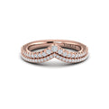 14kt Rose Gold 0.45ct Diamond Contour Womens Wedding Band