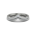 14K White Gold Diamond Contour Wedding Band for Women