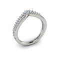 14K White Gold Diamond Contour Wedding Band for Women