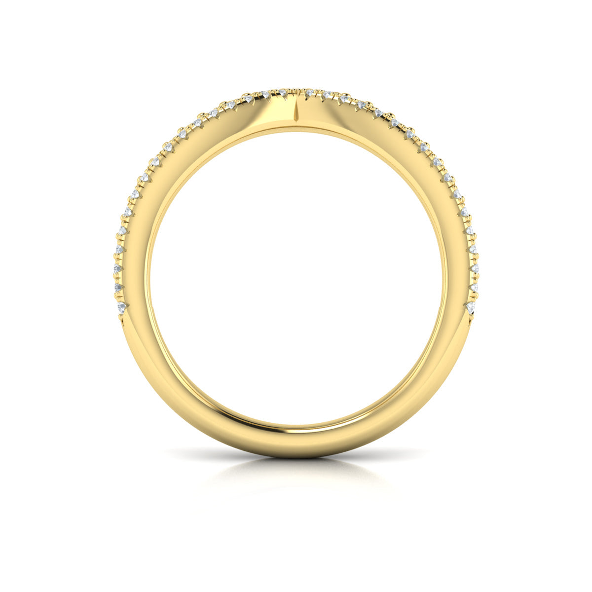 14kt Yellow Gold Diamond Contour Womens Wedding Band