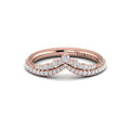 14kt Rose Gold Diamond Contour Womens Wedding Band
