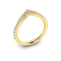 14kt Yellow Gold Diamond Contour Womens Wedding Band