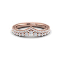 14kt Rose Gold Diamond Contour Wedding Band for Women