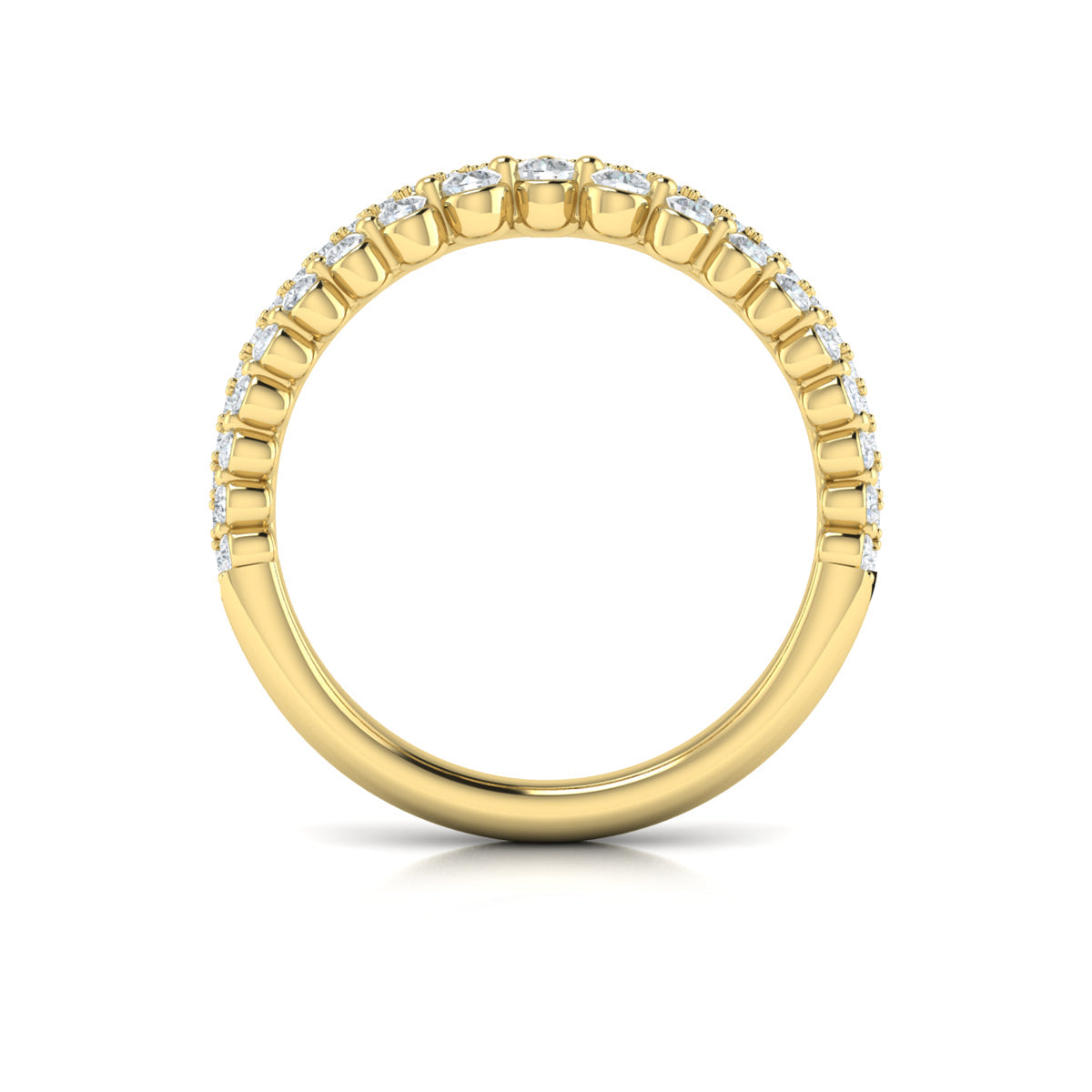 14kt Yellow Gold Diamond Contour Womens Wedding Band