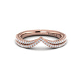 14kt Rose Gold Diamond Contour Womens Wedding Band