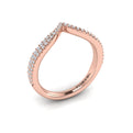 14kt Rose Gold Diamond Contour Womens Wedding Band