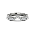 14K White Gold Diamond Contour Womens Wedding Band