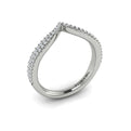 14K White Gold Diamond Contour Womens Wedding Band
