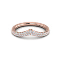 18kt Rose Gold Diamond Contour Womens Wedding Band
