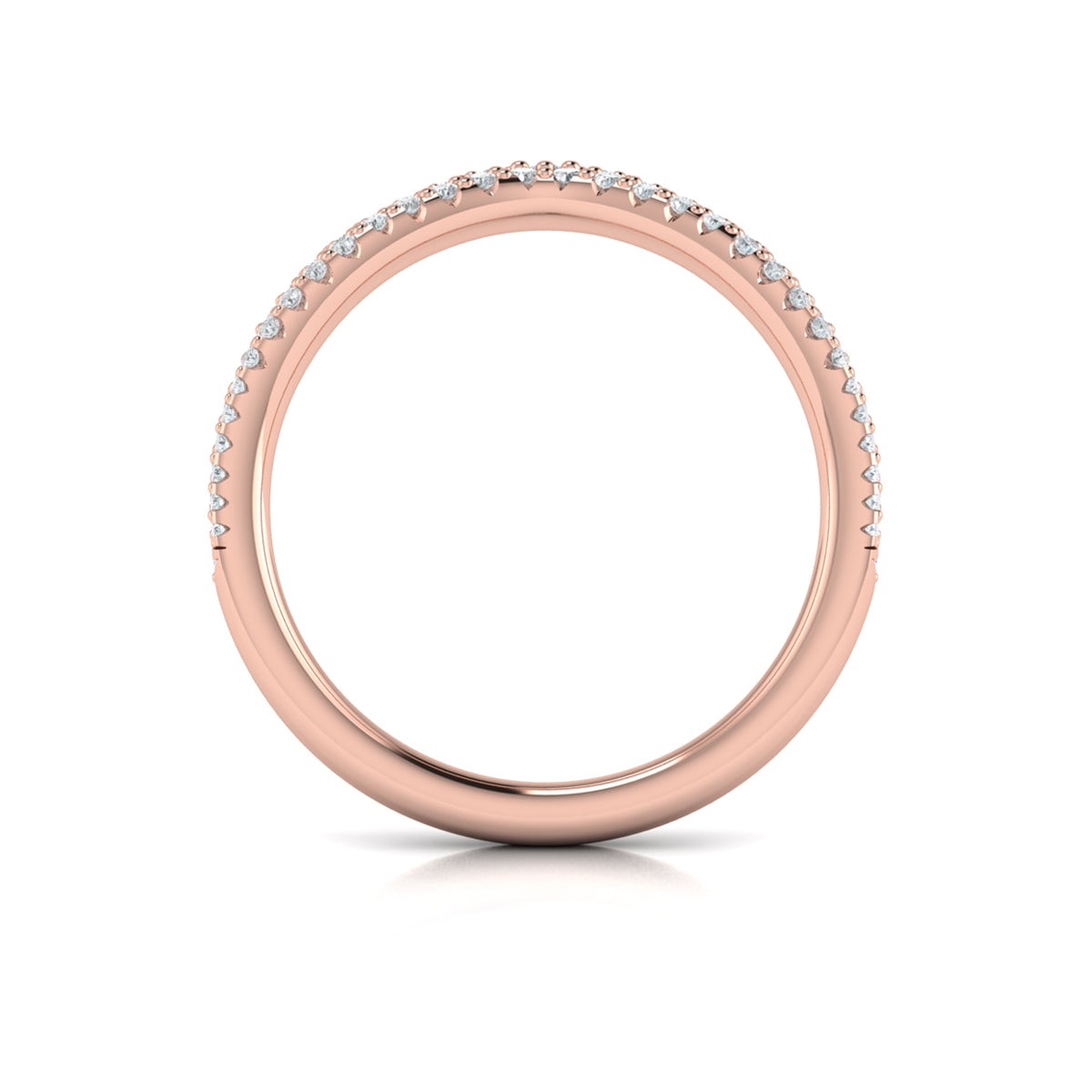 18kt Rose Gold Diamond Contour Womens Wedding Band