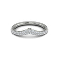 14K White Gold Diamond Contour Wedding Band for Women