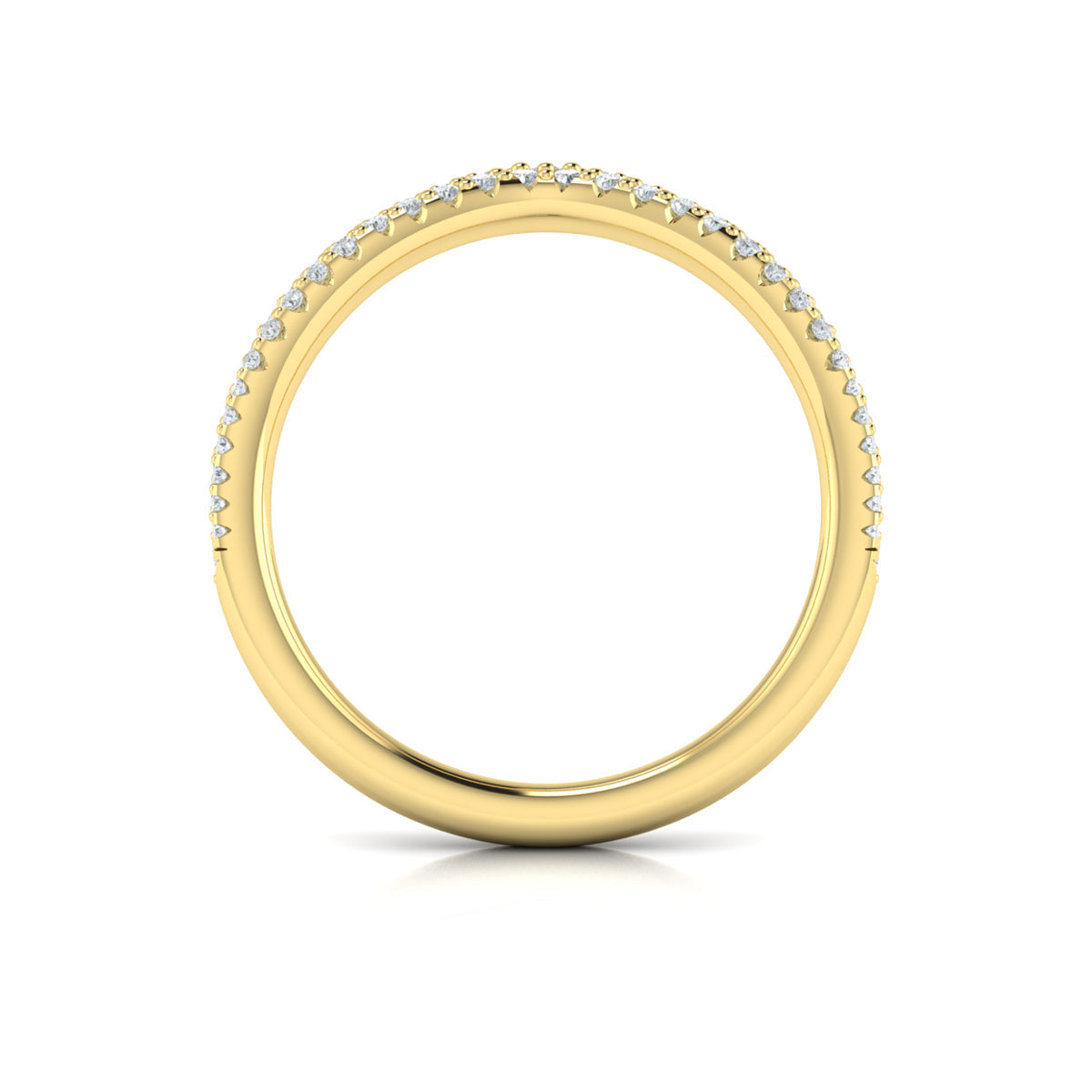 14kt Yellow Gold Diamond Contour Womens Wedding Band