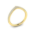 14kt Yellow Gold Diamond Contour Womens Wedding Band