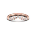 14kt Rose Gold Diamond Contour Womens Wedding Band