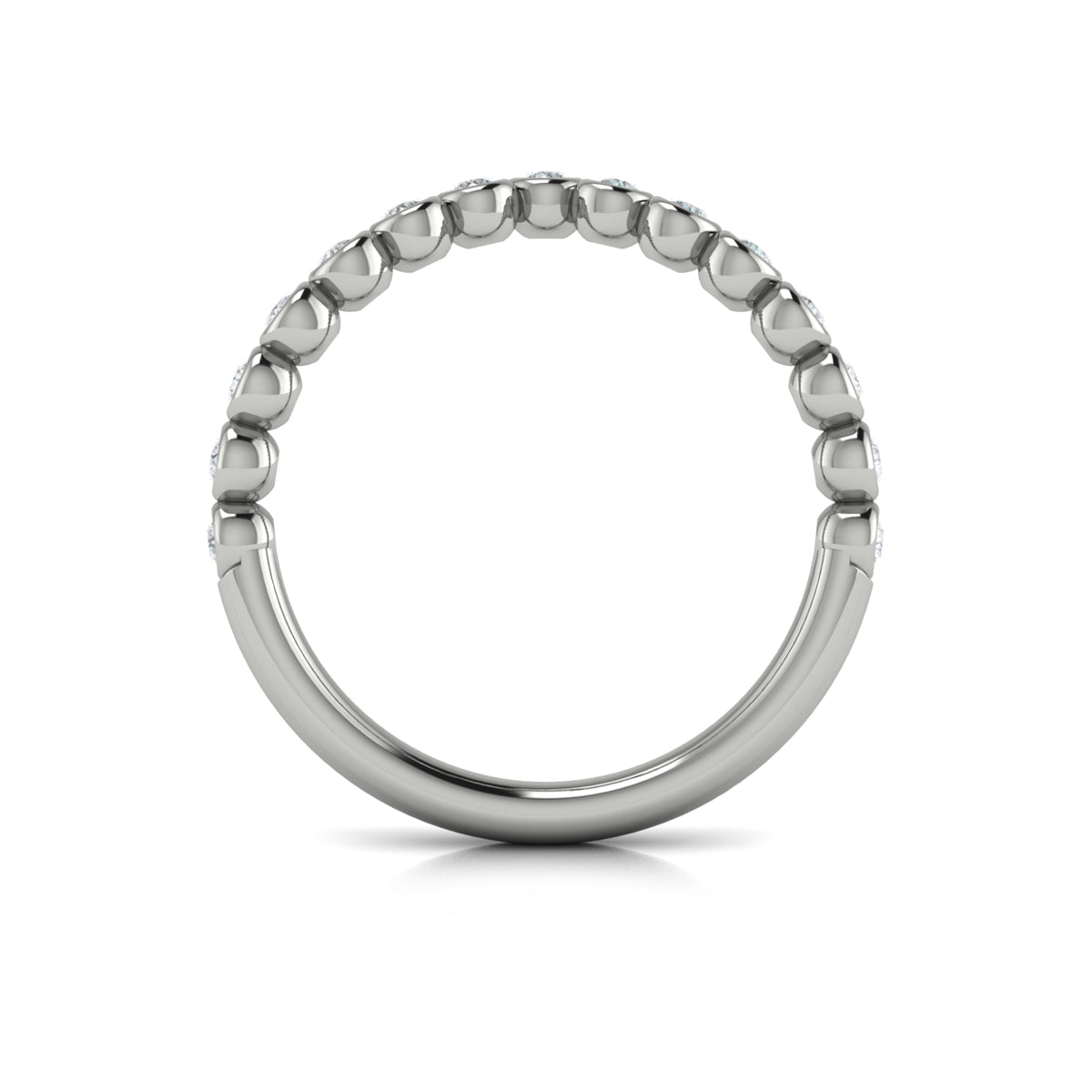 14K White Gold Diamond Contour Wedding Band for Women
