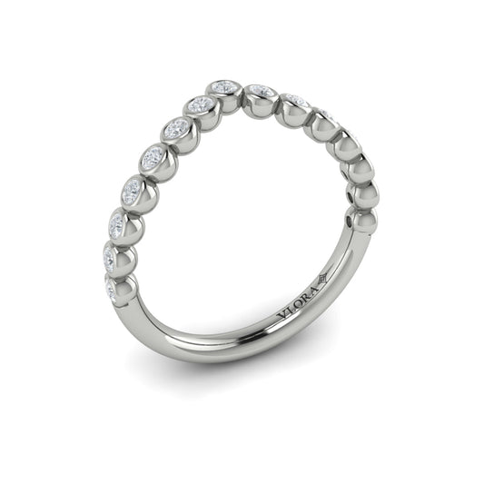 14K White Gold Diamond Contour Wedding Band for Women