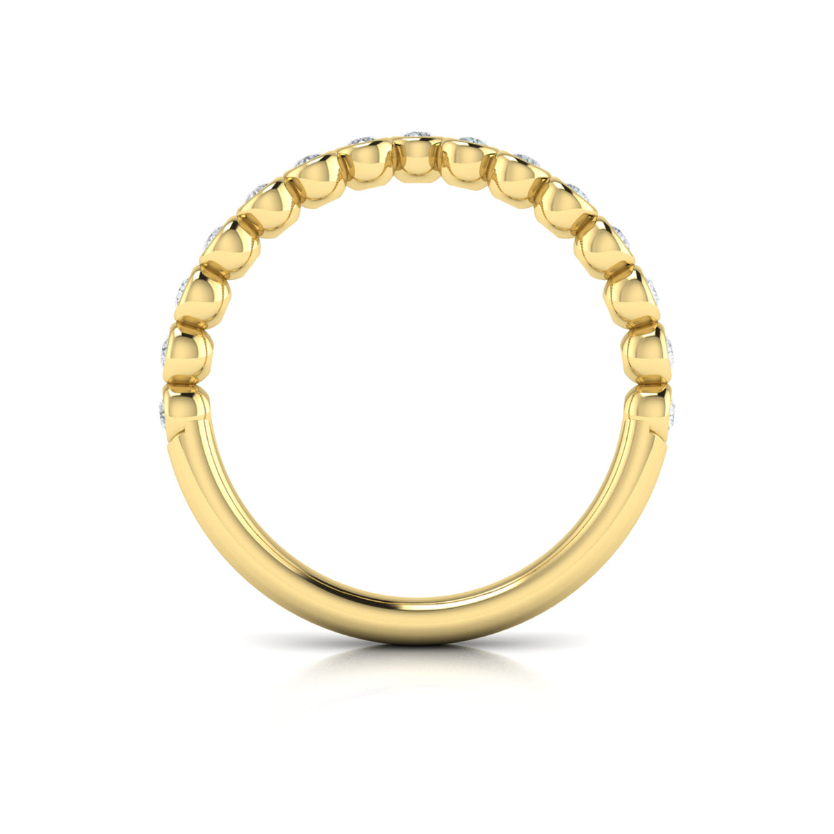 14kt Yellow Gold Diamond Womens Contour Wedding Band