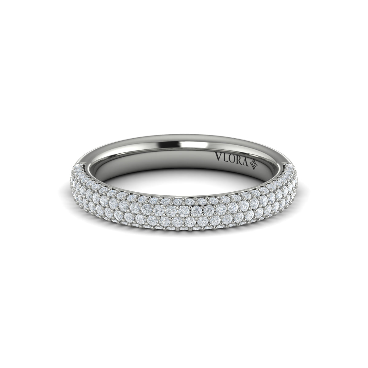 14K White Gold Diamond Stackable Wedding Band