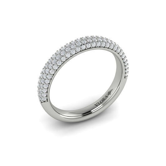 14K White Gold Diamond Stackable Wedding Band