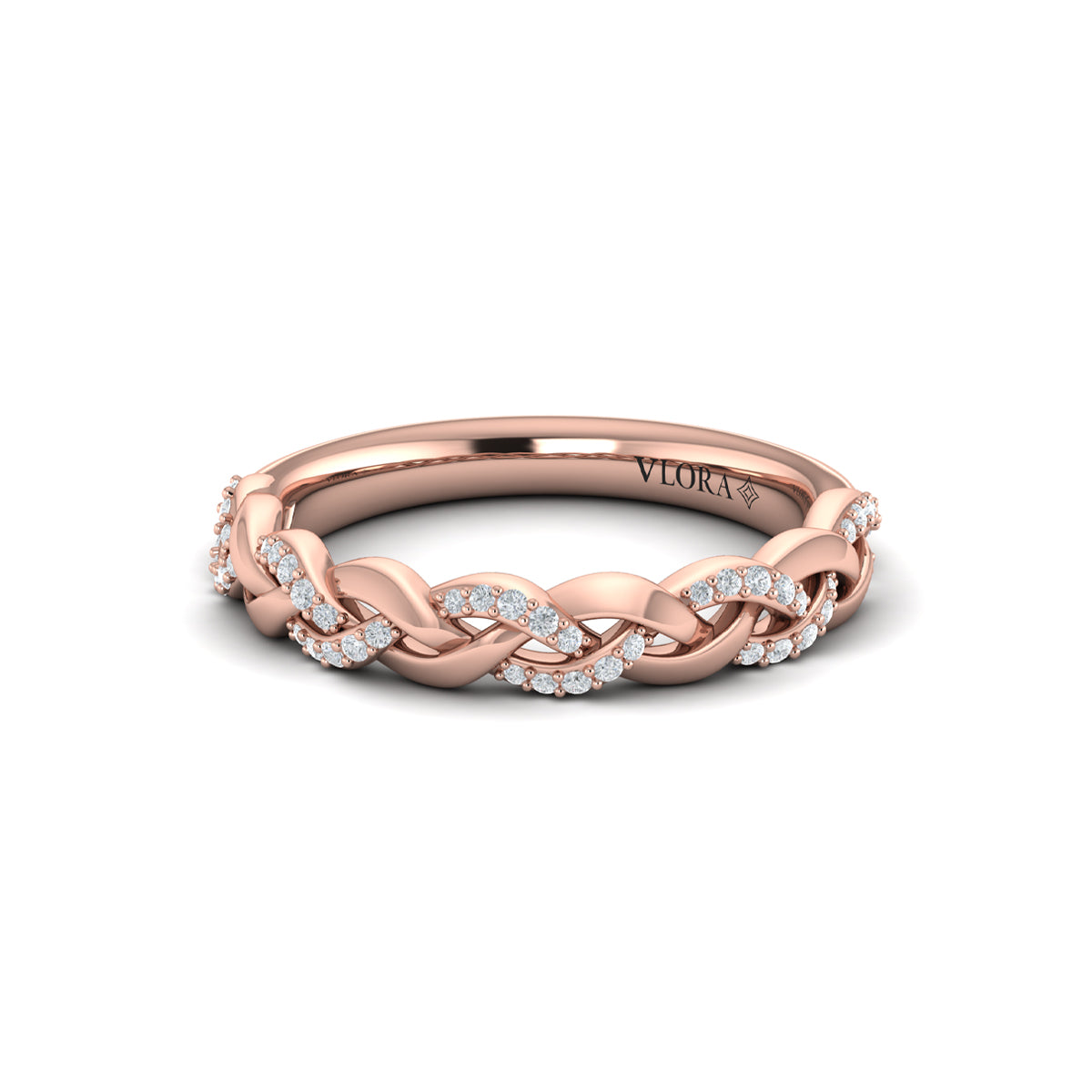 18kt Rose Gold Diamond Stackable Wedding Band