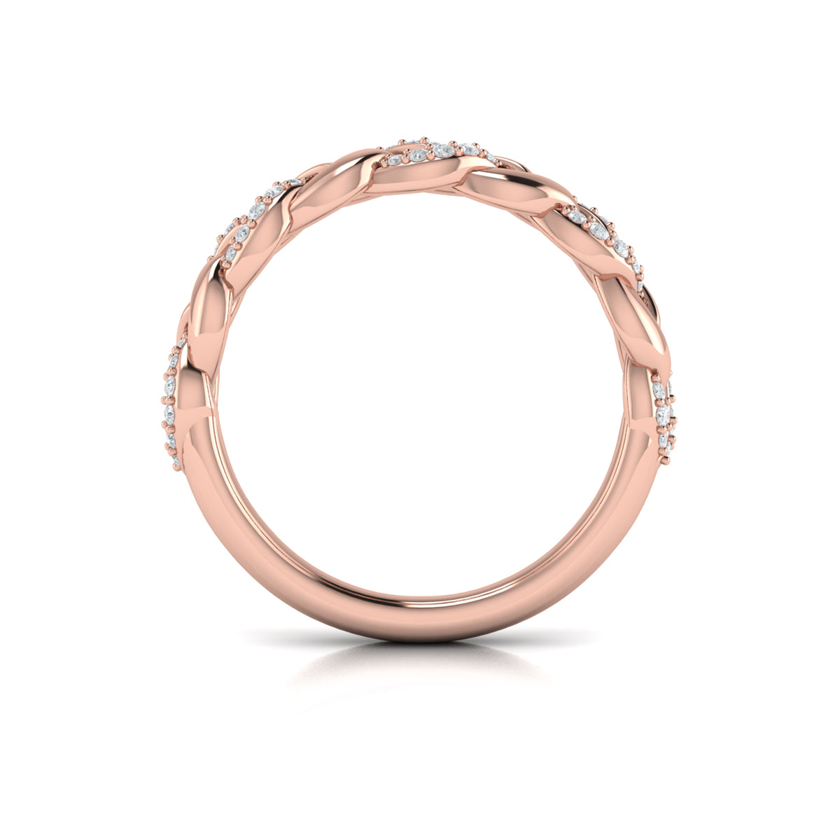 18kt Rose Gold Diamond Stackable Wedding Band