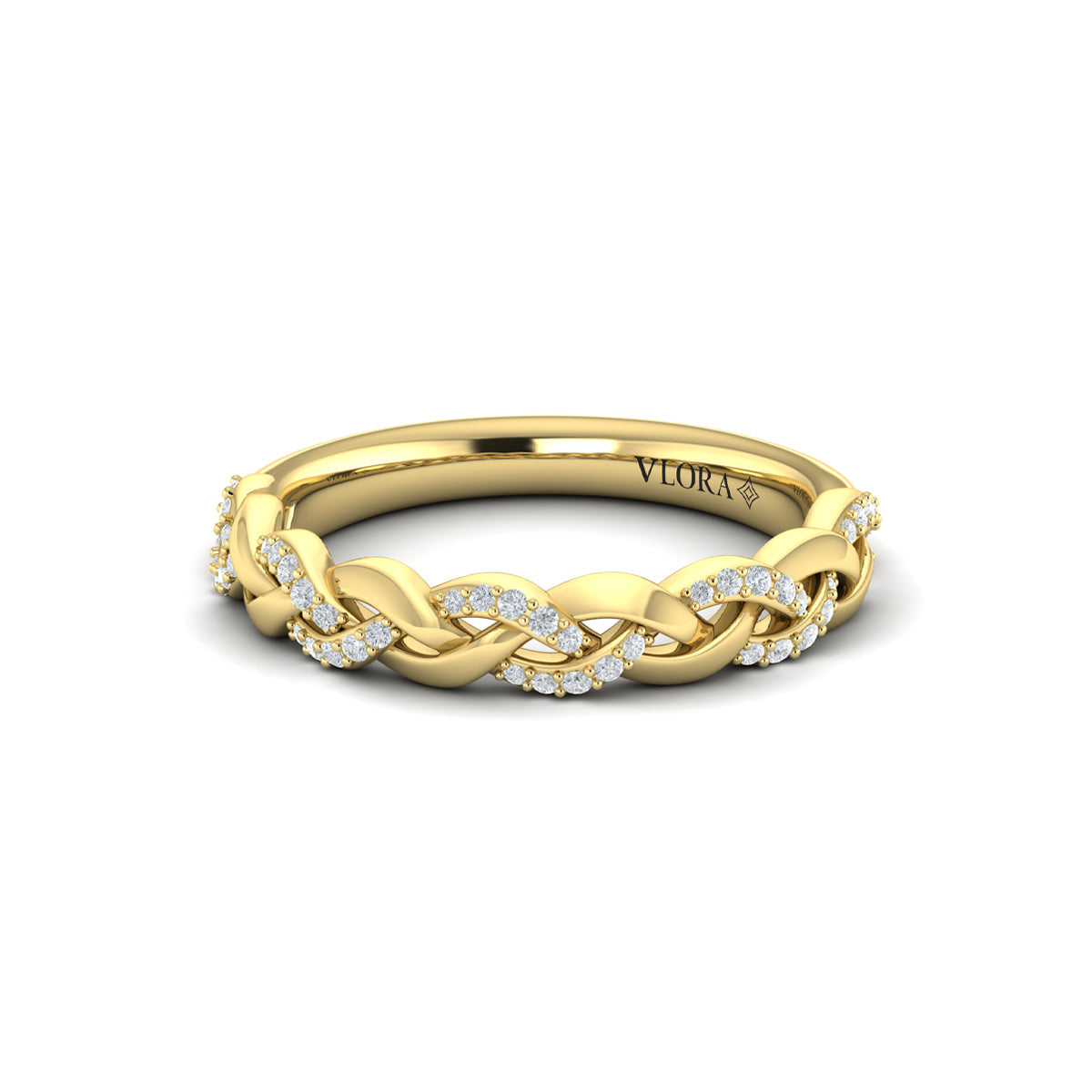 14kt Yellow Gold Diamond Stackable Wedding Band