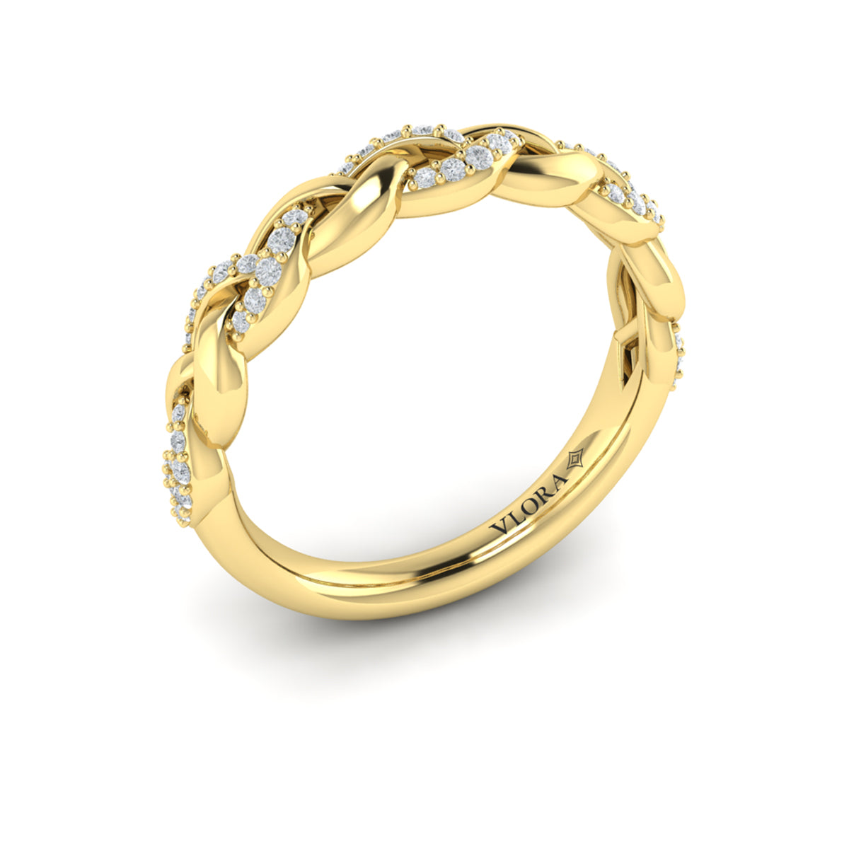 14kt Yellow Gold Diamond Stackable Wedding Band