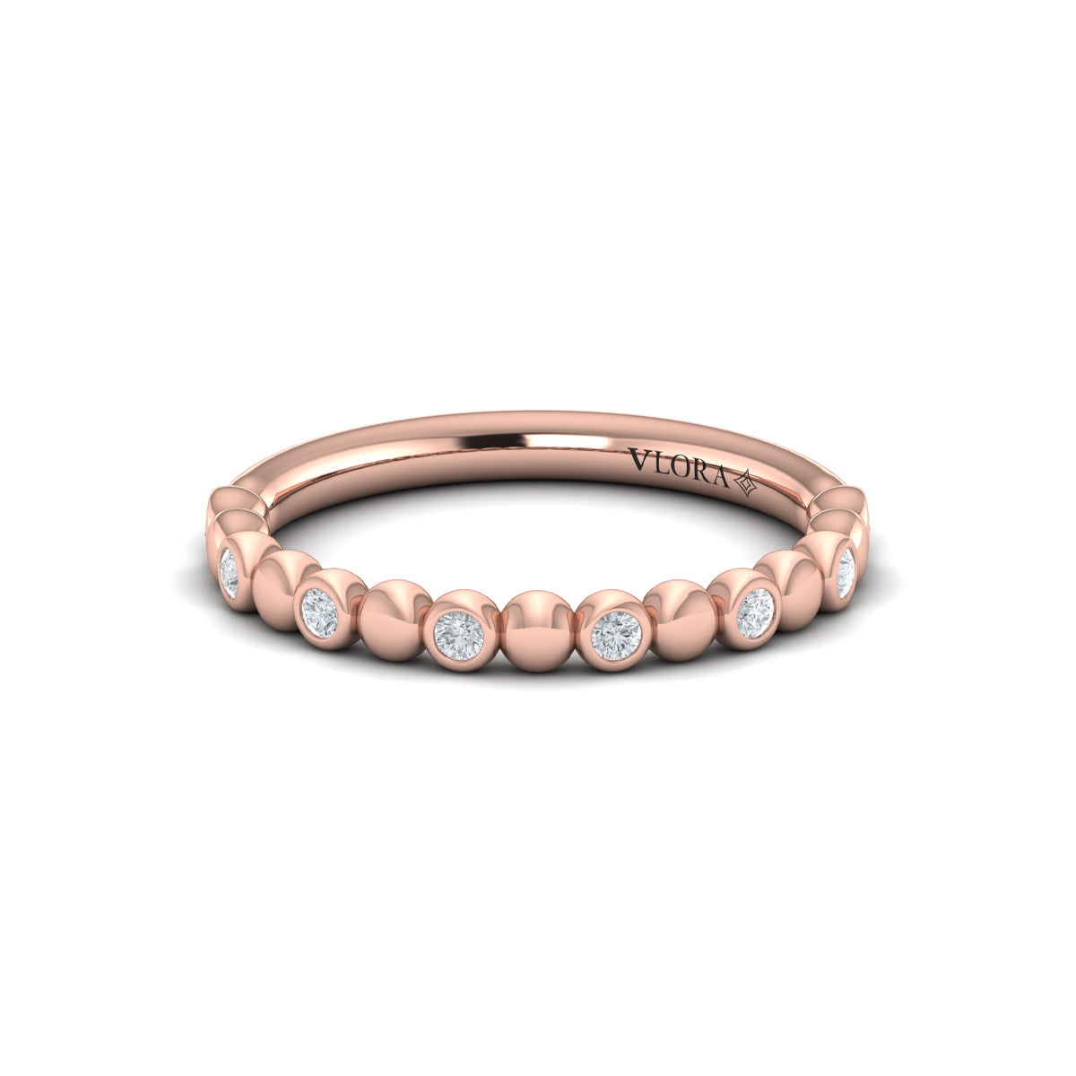 14kt Rose Gold Diamond Stackable Wedding Band