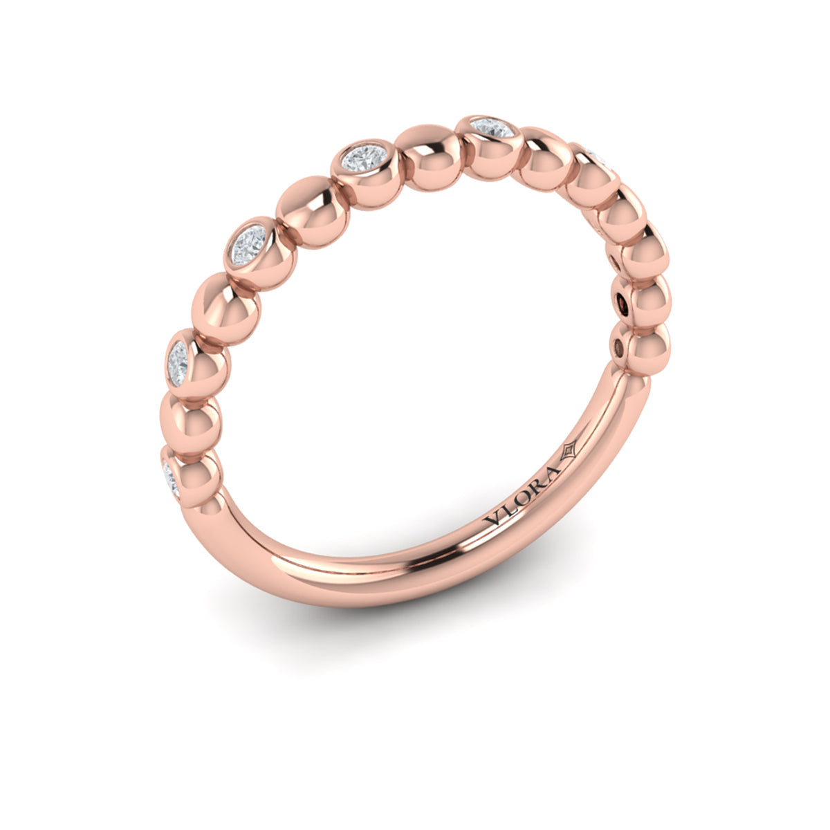 14kt Rose Gold Diamond Stackable Wedding Band