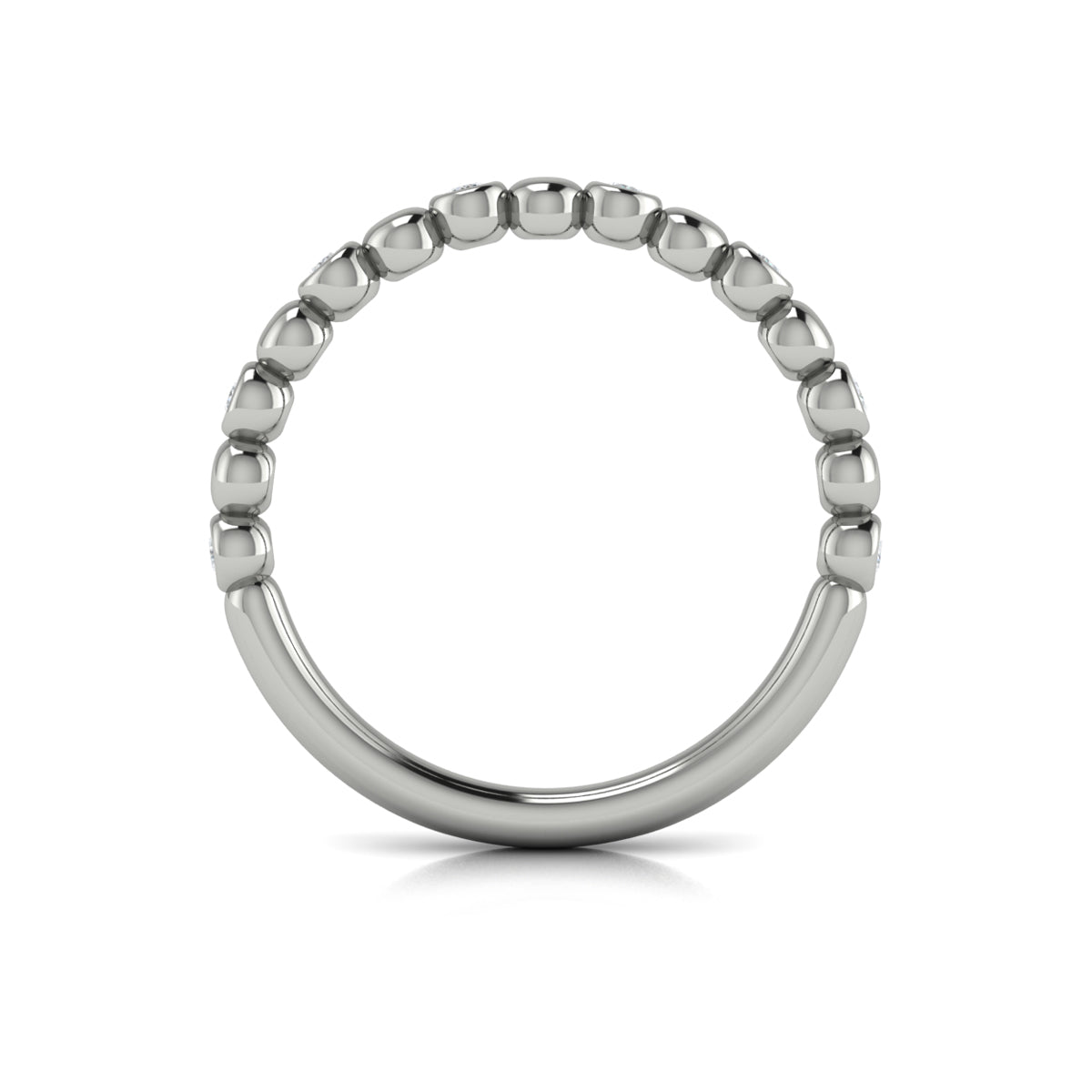14K White Gold Diamond Stackable Wedding Band